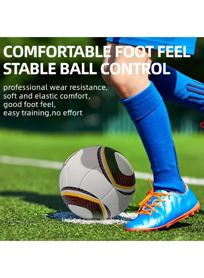Luxly Football Soccer Ball, World Cup Ball, Thermal Bonded Size 5, Matches Training Recreational Play, Premium Quality Durable Adults, Youth Winded Bladder - Image 2